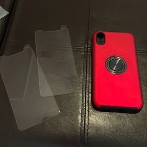 IPHONE X/Xs RED defensive case & 2 screen protectors